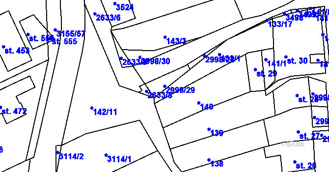 Parcela st. 2998/29 v KÚ Dražovice, Katastrální mapa