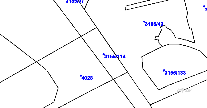 Parcela st. 3155/114 v KÚ Dražovice, Katastrální mapa