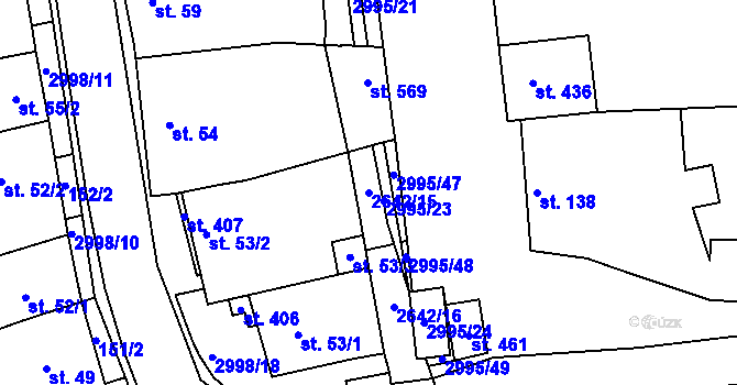 Parcela st. 2642/15 v KÚ Dražovice, Katastrální mapa