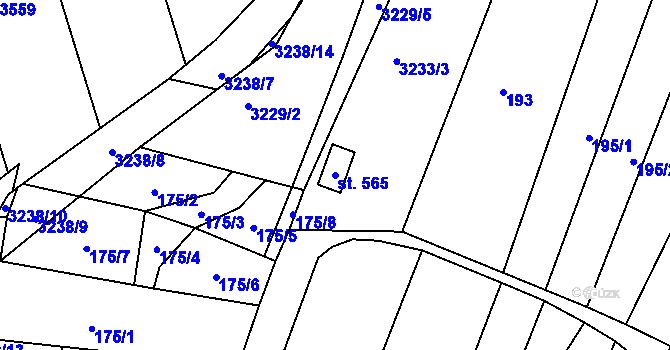 Parcela st. 565 v KÚ Dražovice, Katastrální mapa