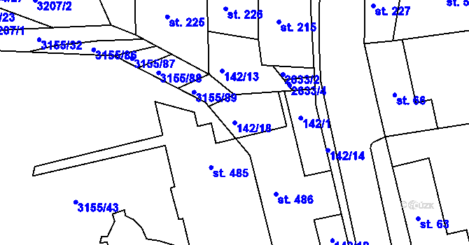 Parcela st. 142/18 v KÚ Dražovice, Katastrální mapa