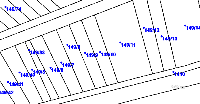 Parcela st. 149/10 v KÚ Dražůvky, Katastrální mapa
