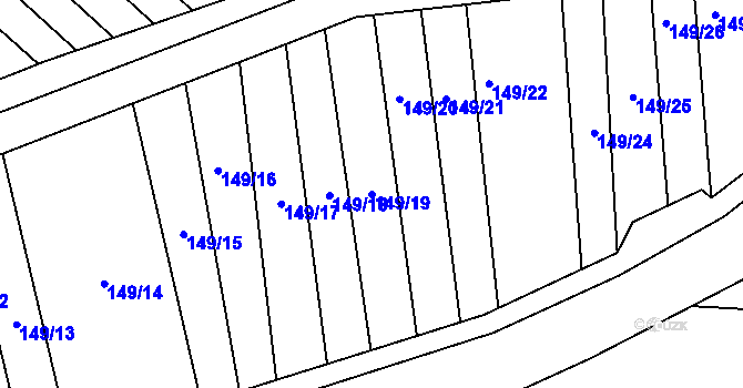 Parcela st. 149/19 v KÚ Dražůvky, Katastrální mapa