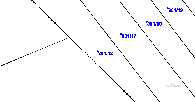 Parcela st. 801/12 v KÚ Dražůvky, Katastrální mapa