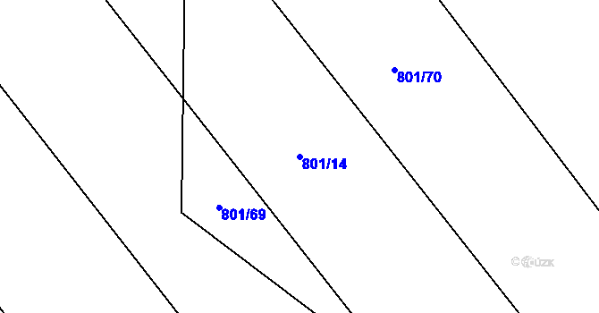 Parcela st. 801/14 v KÚ Dražůvky, Katastrální mapa