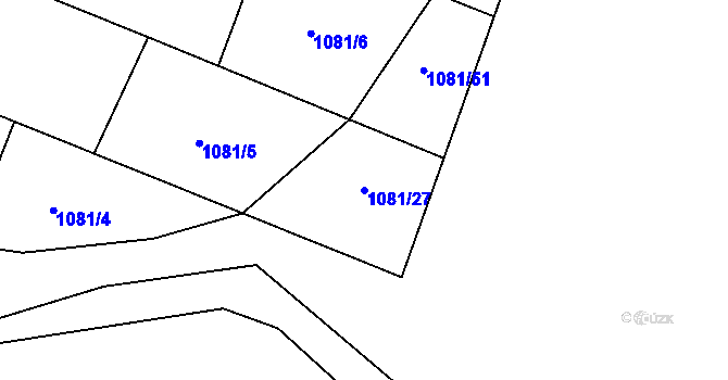 Parcela st. 1081/27 v KÚ Dražůvky, Katastrální mapa