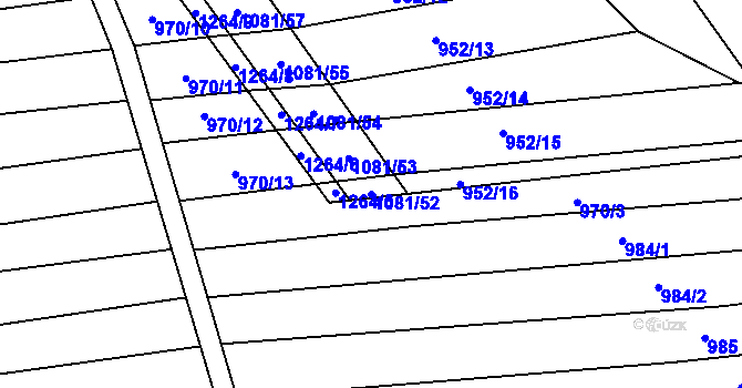 Parcela st. 1081/52 v KÚ Dražůvky, Katastrální mapa