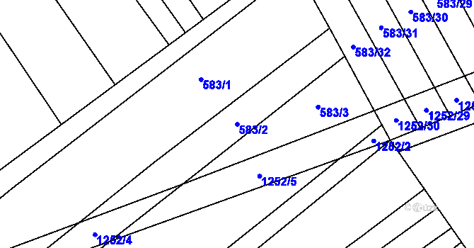 Parcela st. 583/2 v KÚ Dražůvky, Katastrální mapa