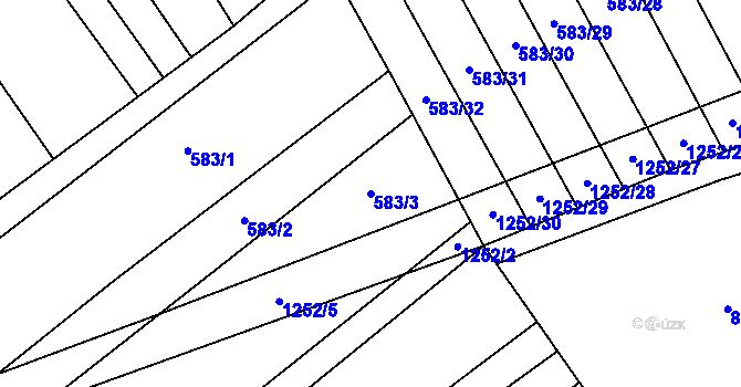 Parcela st. 583/3 v KÚ Dražůvky, Katastrální mapa