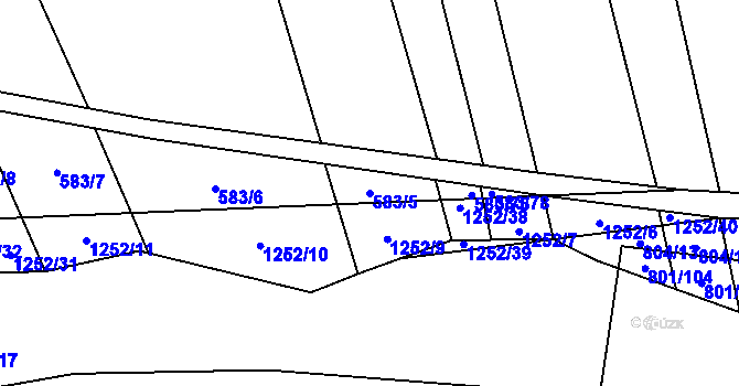 Parcela st. 583/5 v KÚ Dražůvky, Katastrální mapa