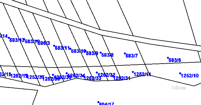 Parcela st. 583/8 v KÚ Dražůvky, Katastrální mapa