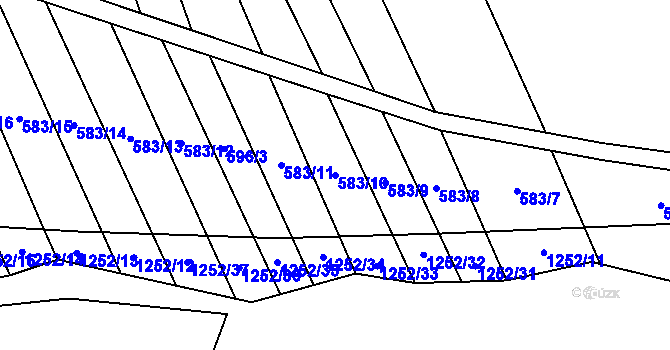 Parcela st. 583/10 v KÚ Dražůvky, Katastrální mapa