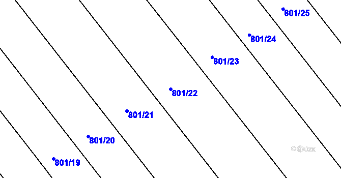Parcela st. 801/22 v KÚ Dražůvky, Katastrální mapa