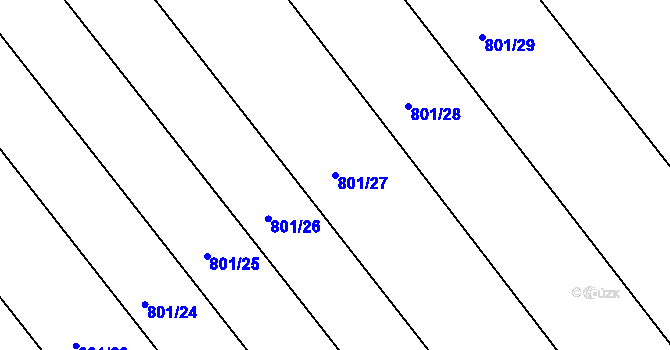 Parcela st. 801/27 v KÚ Dražůvky, Katastrální mapa