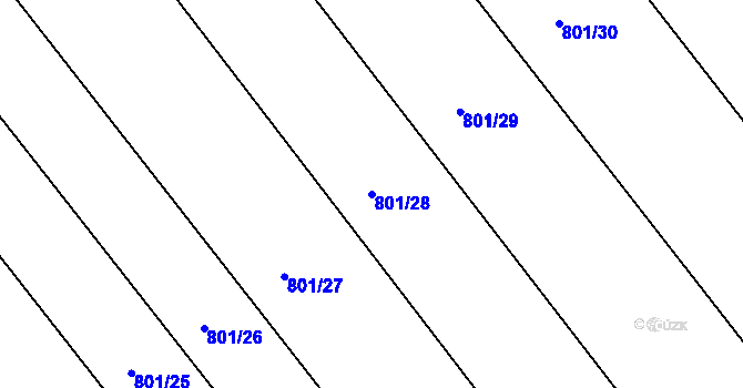Parcela st. 801/28 v KÚ Dražůvky, Katastrální mapa