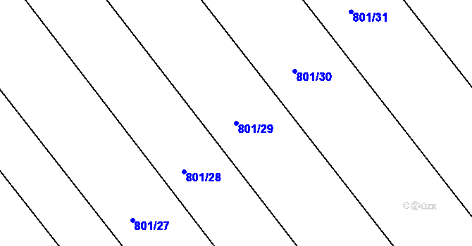 Parcela st. 801/29 v KÚ Dražůvky, Katastrální mapa