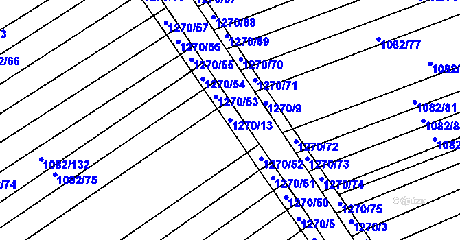 Parcela st. 1270/13 v KÚ Dražůvky, Katastrální mapa