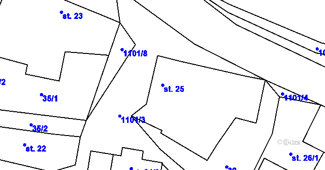 Parcela st. 25 v KÚ Drevníky, Katastrální mapa