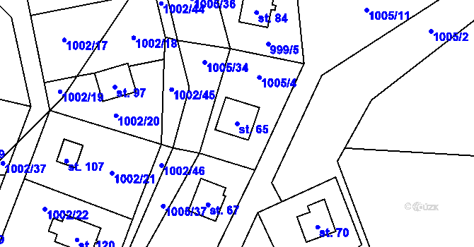 Parcela st. 65 v KÚ Drevníky, Katastrální mapa