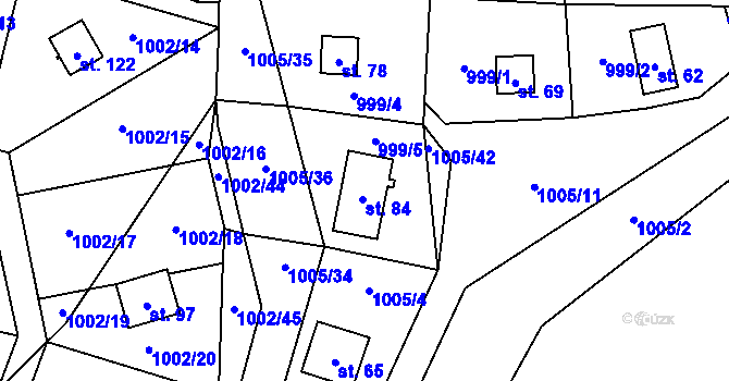 Parcela st. 84 v KÚ Drevníky, Katastrální mapa