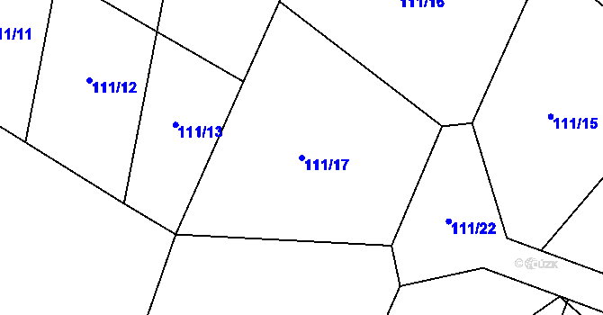 Parcela st. 111/17 v KÚ Drevníky, Katastrální mapa