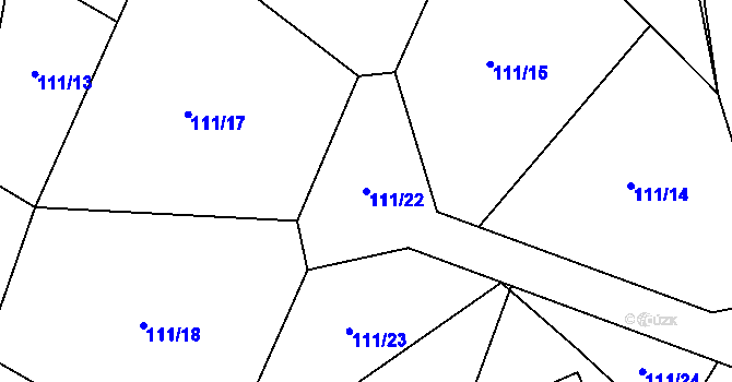 Parcela st. 111/22 v KÚ Drevníky, Katastrální mapa