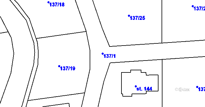 Parcela st. 137/1 v KÚ Drevníky, Katastrální mapa