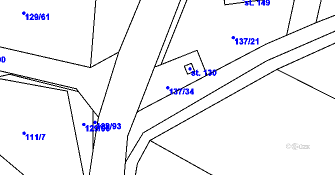Parcela st. 137/34 v KÚ Drevníky, Katastrální mapa