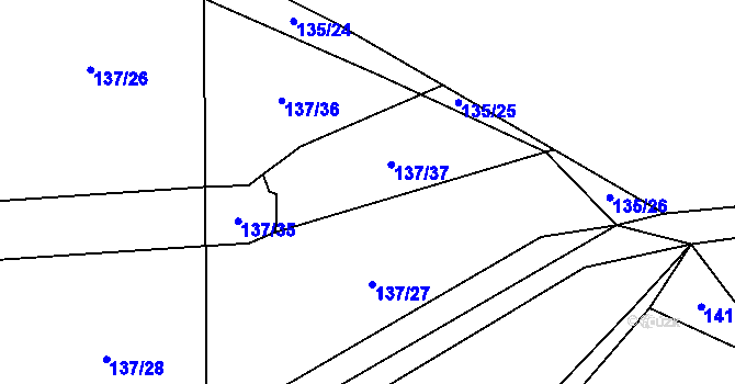 Parcela st. 137/27 v KÚ Drevníky, Katastrální mapa