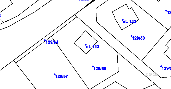 Parcela st. 113 v KÚ Drevníky, Katastrální mapa