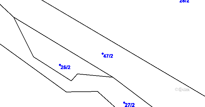 Parcela st. 47/2 v KÚ Slovanská Lhota, Katastrální mapa