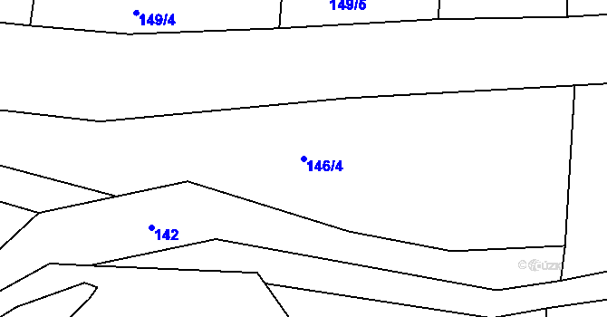 Parcela st. 146/4 v KÚ Županovice, Katastrální mapa