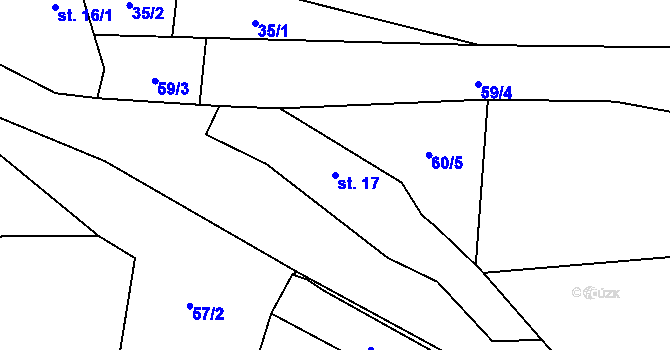 Parcela st. 17 v KÚ Brloh u Drhovle, Katastrální mapa