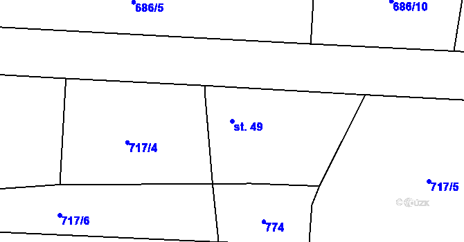 Parcela st. 49 v KÚ Brloh u Drhovle, Katastrální mapa
