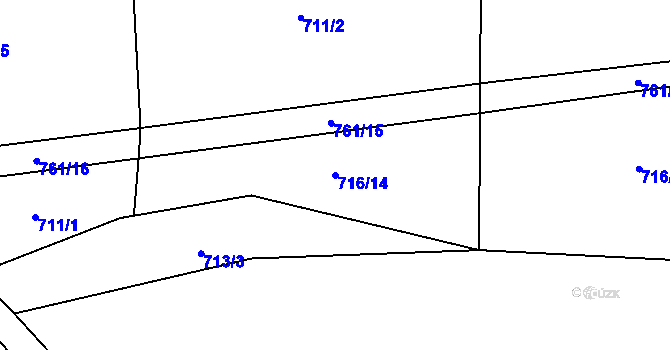 Parcela st. 716/14 v KÚ Brloh u Drhovle, Katastrální mapa