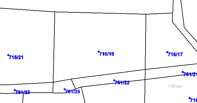 Parcela st. 716/19 v KÚ Brloh u Drhovle, Katastrální mapa