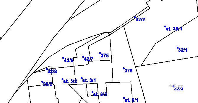 Parcela st. 3/5 v KÚ Drhovle, Katastrální mapa
