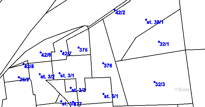 Parcela st. 38/2 v KÚ Drhovle, Katastrální mapa