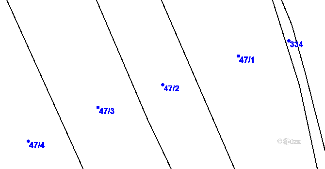 Parcela st. 47/2 v KÚ Drhovle, Katastrální mapa