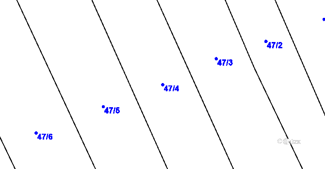 Parcela st. 47/4 v KÚ Drhovle, Katastrální mapa