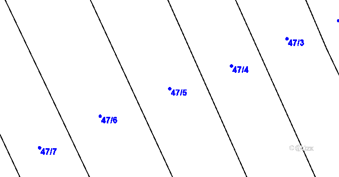 Parcela st. 47/5 v KÚ Drhovle, Katastrální mapa