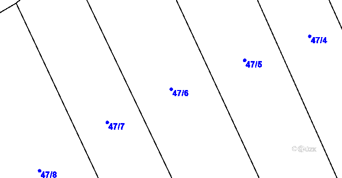 Parcela st. 47/6 v KÚ Drhovle, Katastrální mapa