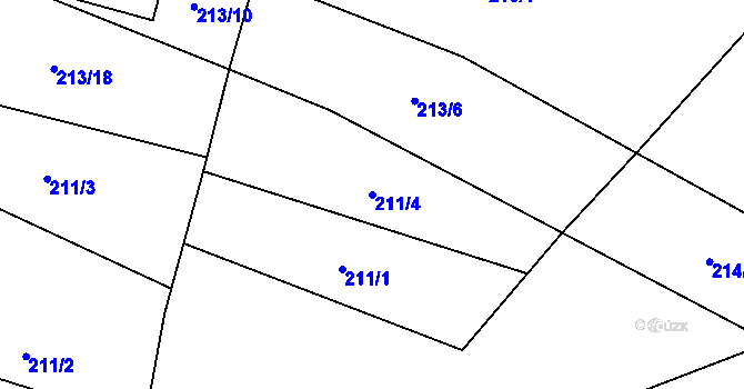 Parcela st. 211/4 v KÚ Drhovle, Katastrální mapa