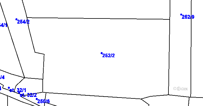 Parcela st. 252/2 v KÚ Drhovle, Katastrální mapa