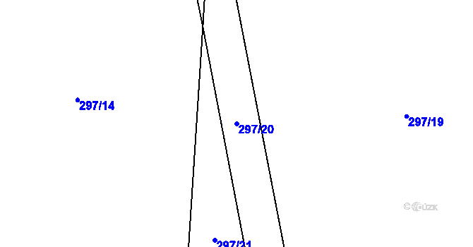 Parcela st. 297/20 v KÚ Drhovle, Katastrální mapa