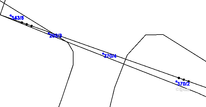 Parcela st. 370/4 v KÚ Drhovle, Katastrální mapa