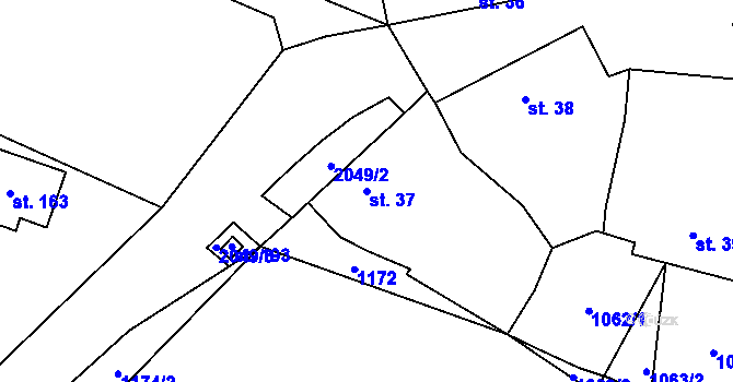 Parcela st. 37 v KÚ Mladotice u Drhovle, Katastrální mapa