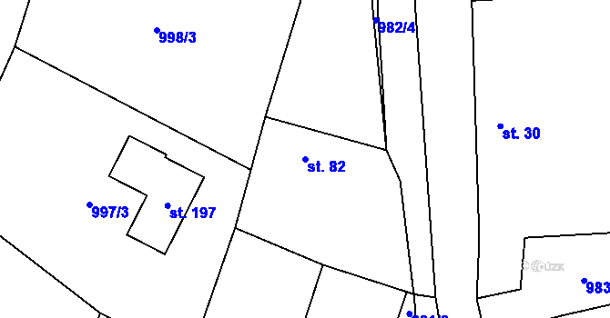 Parcela st. 82 v KÚ Mladotice u Drhovle, Katastrální mapa