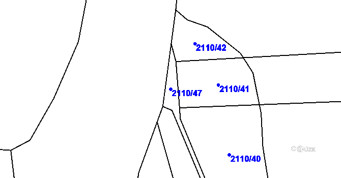 Parcela st. 2110/47 v KÚ Mladotice u Drhovle, Katastrální mapa