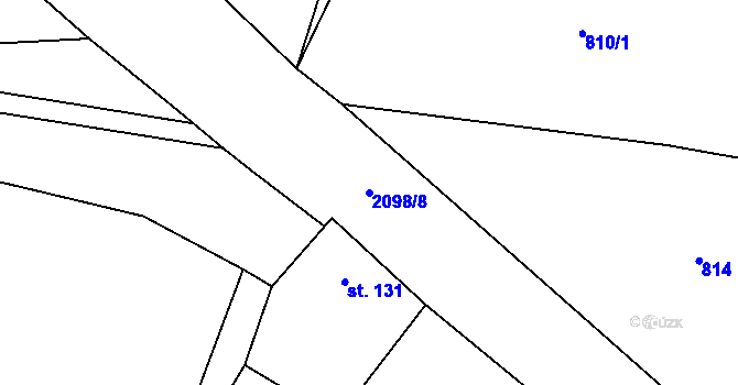 Parcela st. 2098/8 v KÚ Mladotice u Drhovle, Katastrální mapa